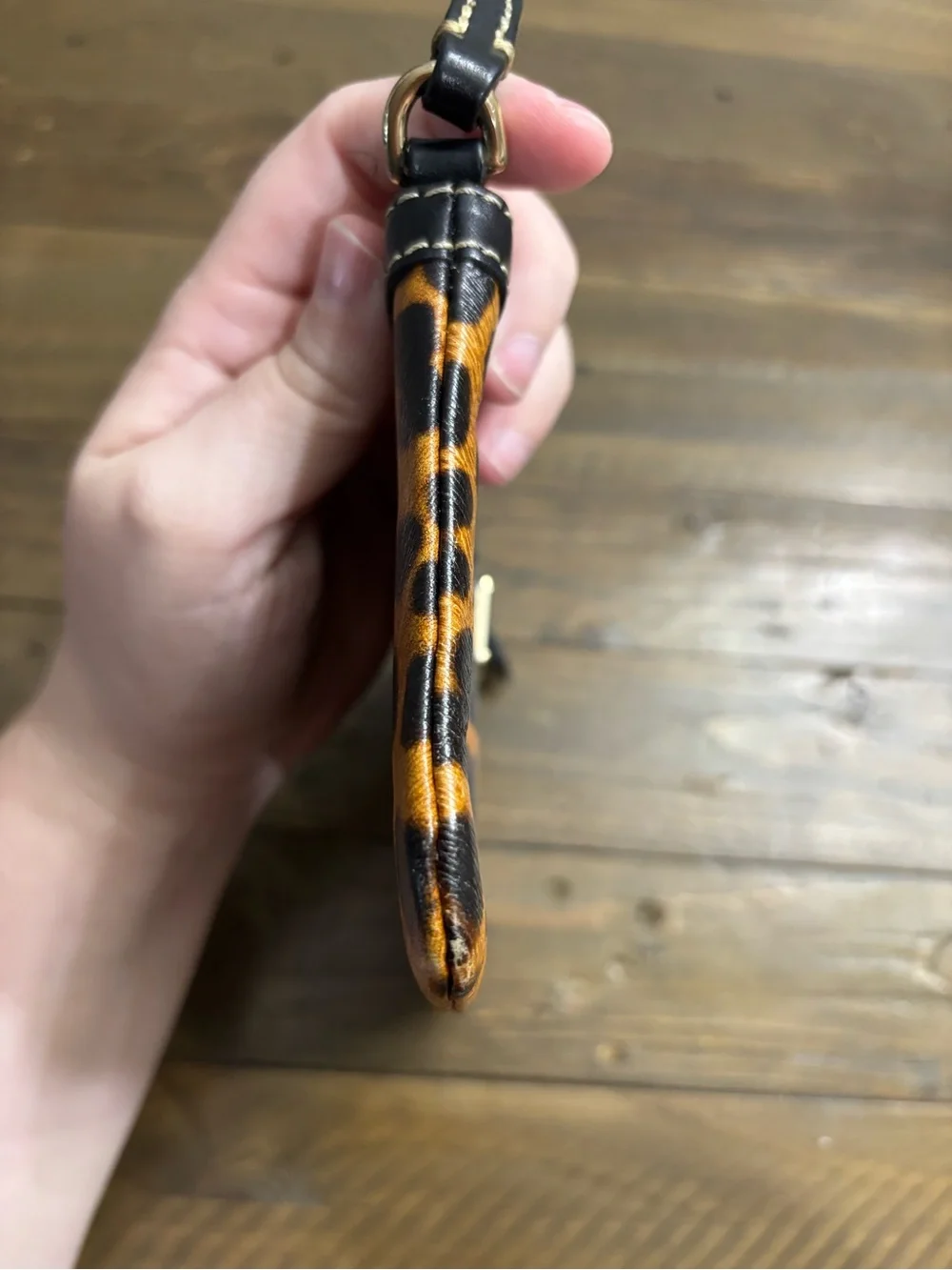 Dooney & Bourke Leopard Print Leather Wristlet